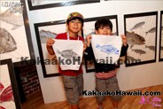 Boys show off their Gyotaku prints